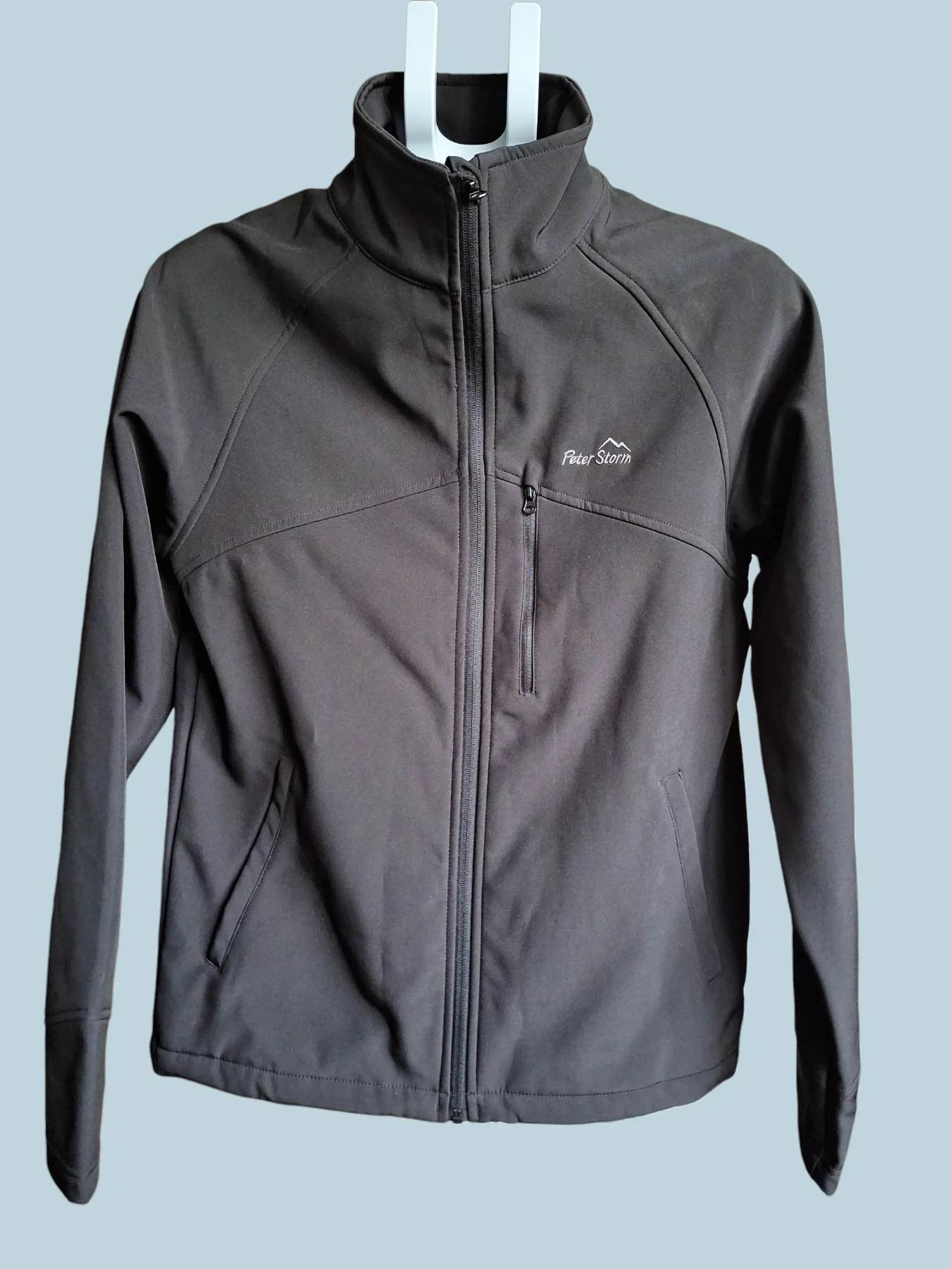 Peter Storm black fleece lined softshell zip up jacket size S