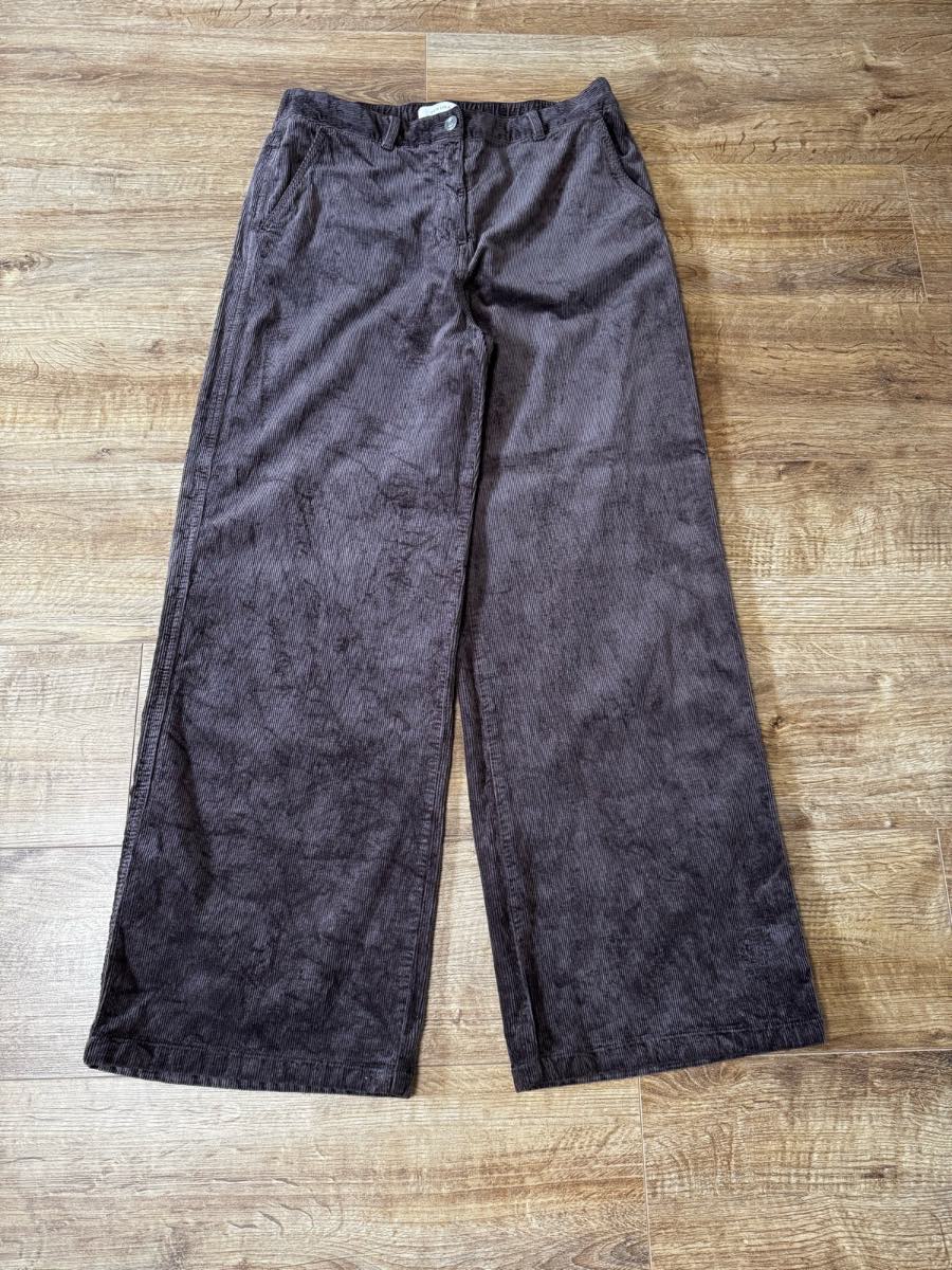 Per Una Brown Wide Leg Corduroy Trousers UK 12 Regular