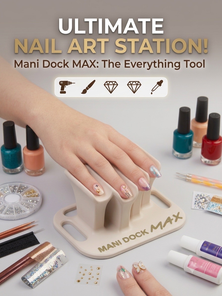 Mani Dock MAX Nail Art Station — 3D Printed Finger Rest