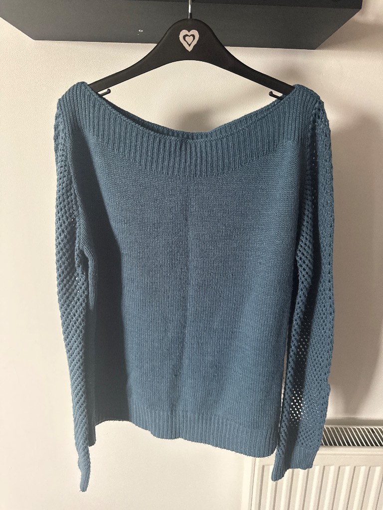 Blue knitted jumper