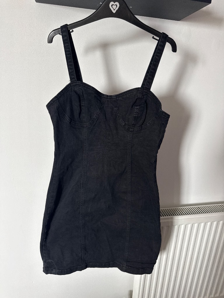 Black denim dress