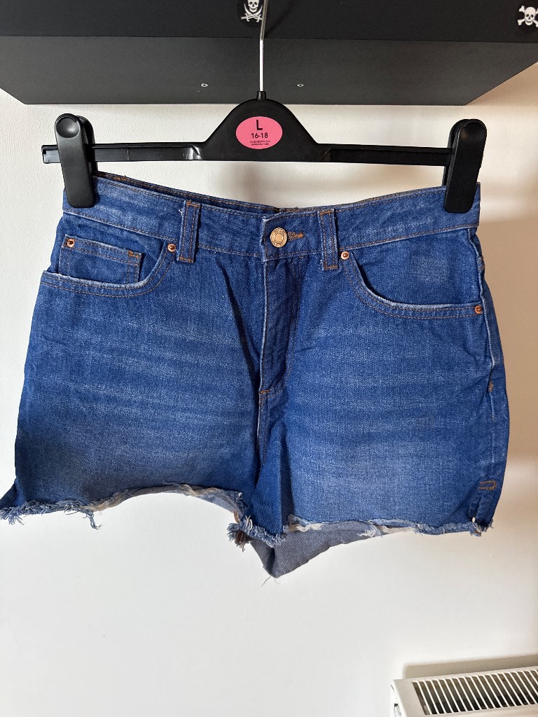Blue denim shorts