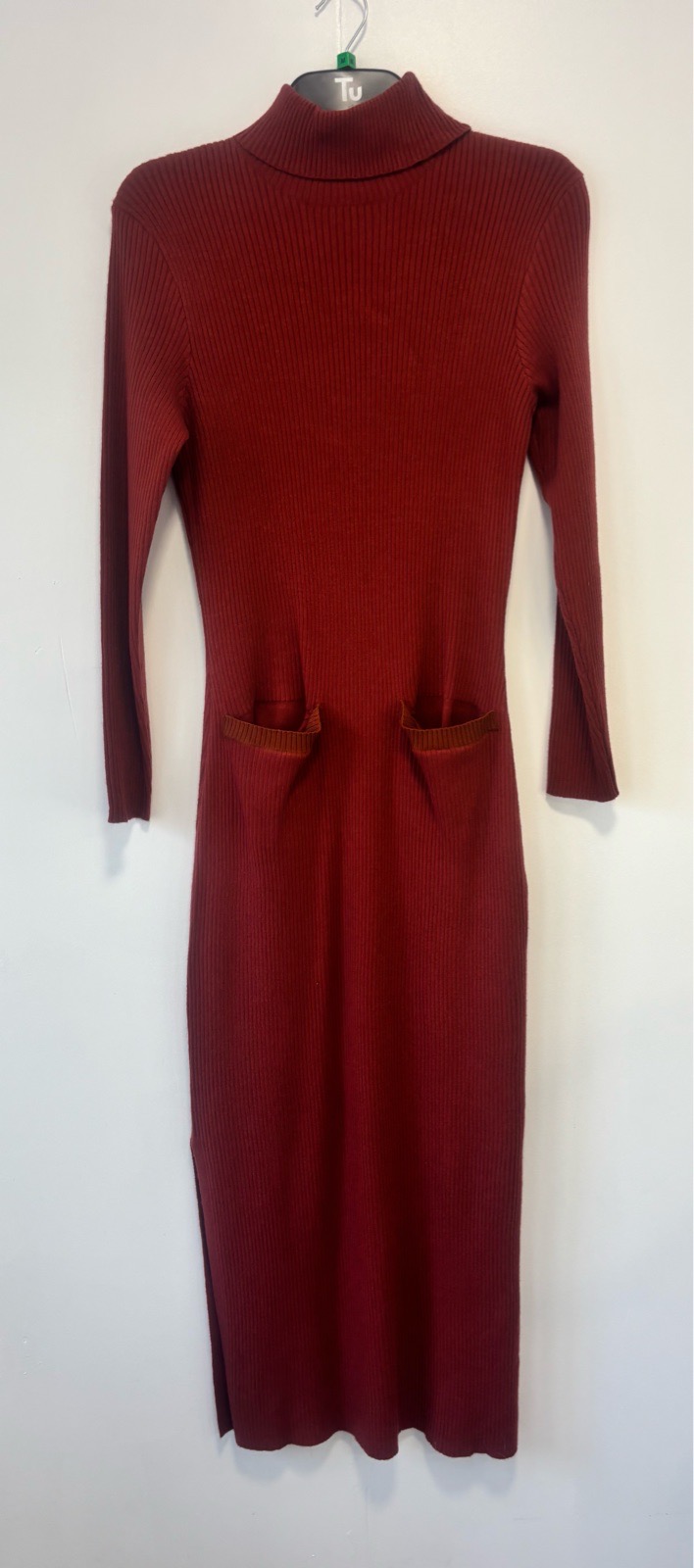 Joe Browns Burgundy Ribbed Roll Neck Dress UK 12