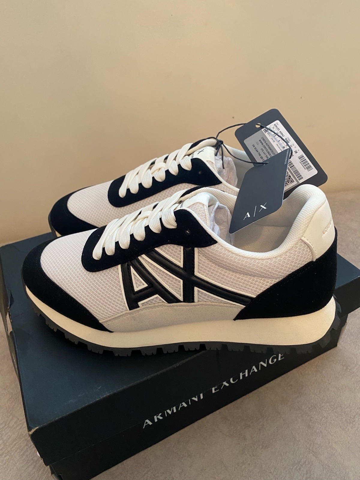 Armani Exchange Drop Logo Trainers Size 5 BNWT