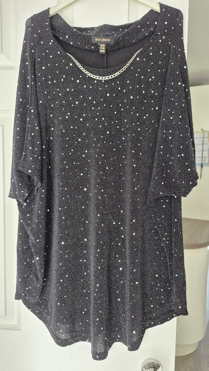 Glittery black top