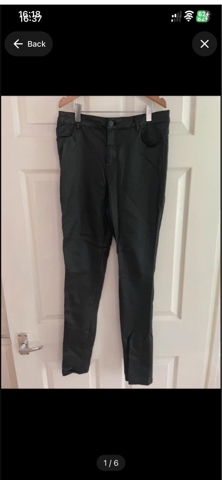 Apperloth black leather pants XL waist 14 inch inside leg 28 inch