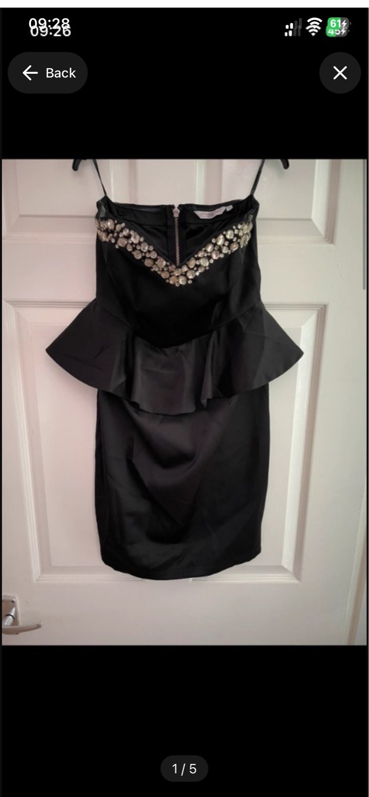 New look black special occasion dress in size 10