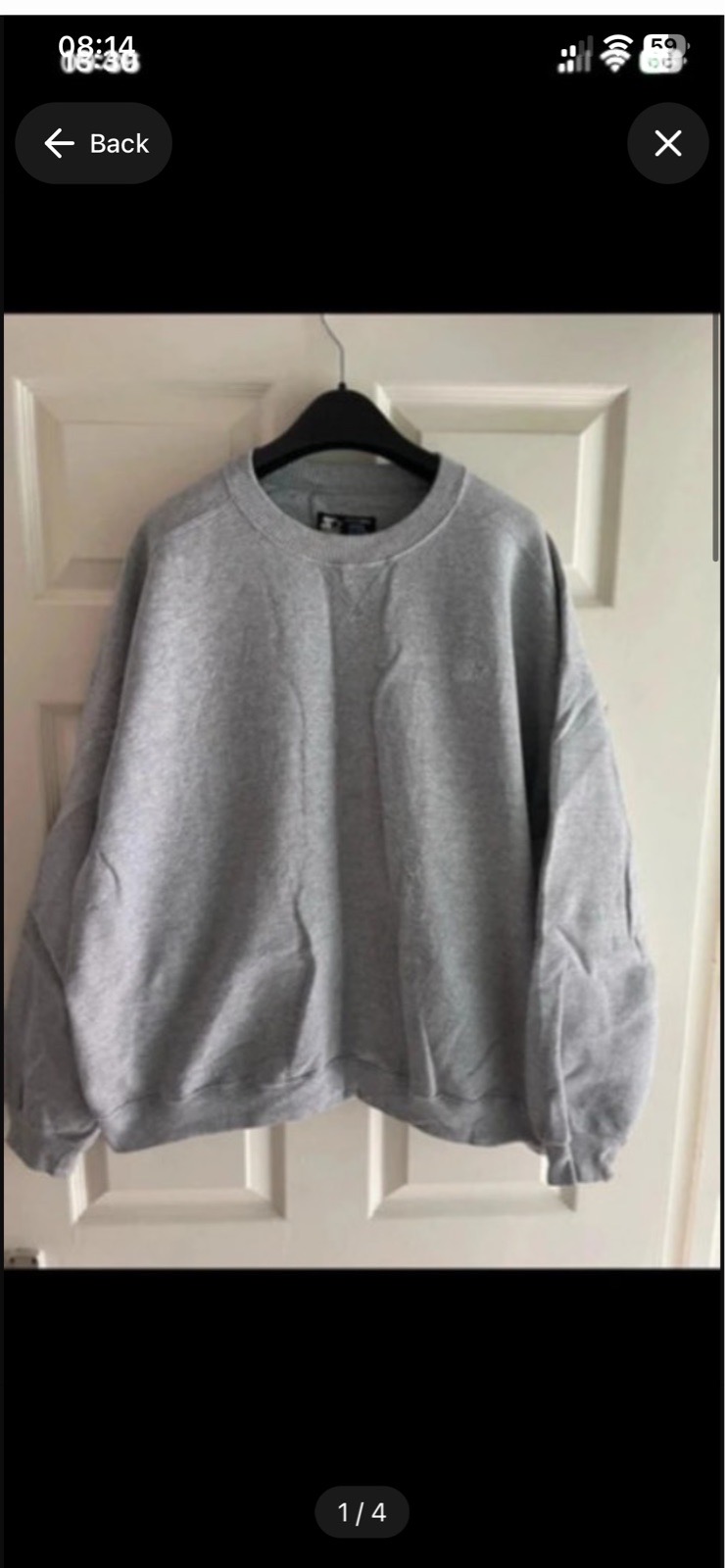 Vintage men's starter pro80 heavyweight heathered grey crewneck sweater in size XL