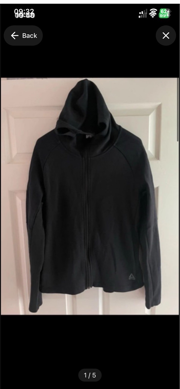 Women's Reebok speedwick track jacket black in size medium