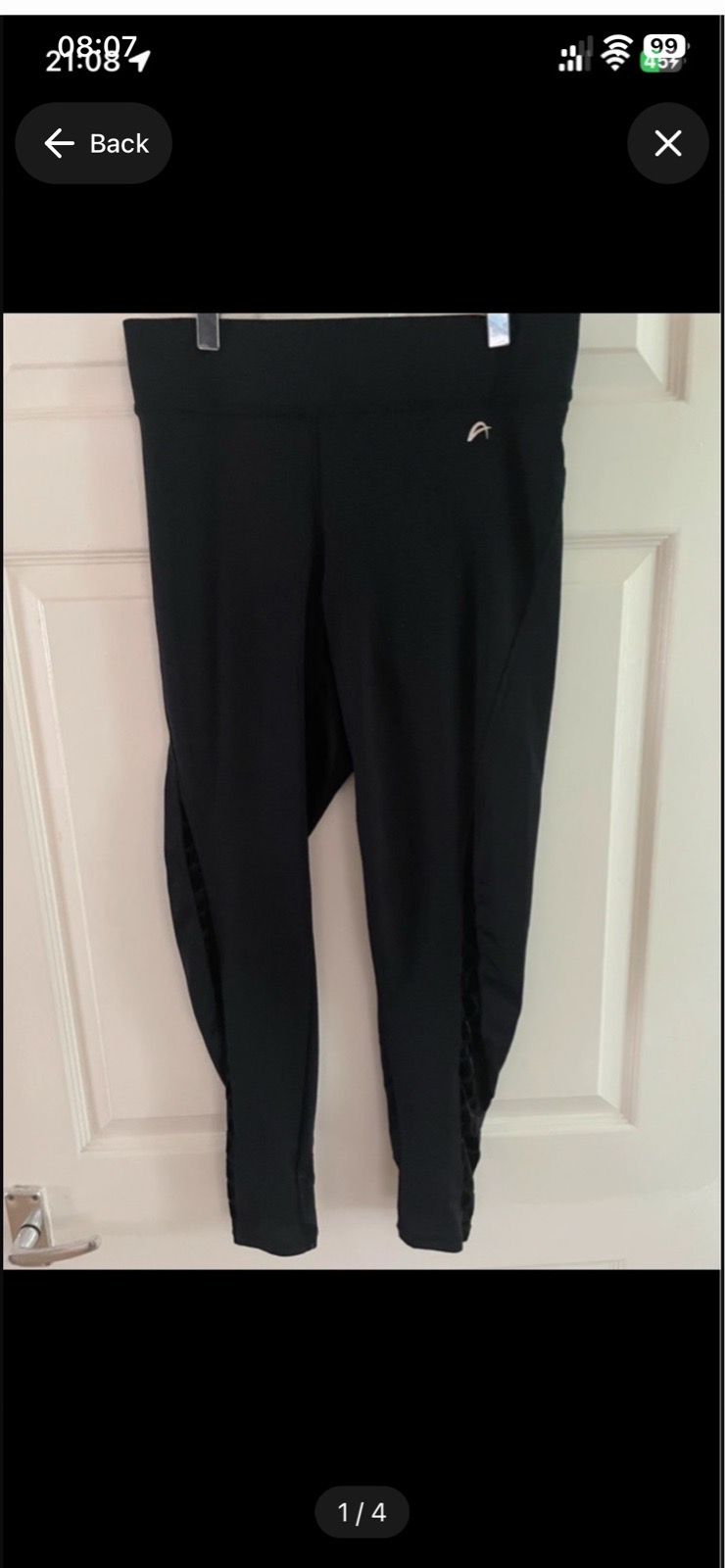 F&F active leggings in black in size 15" waist