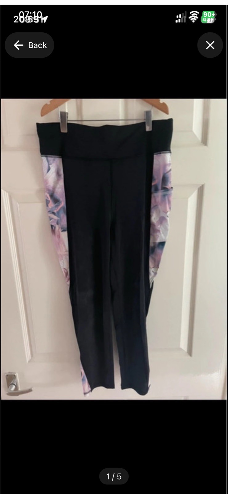 Women's f&f black activewear leggings size 14