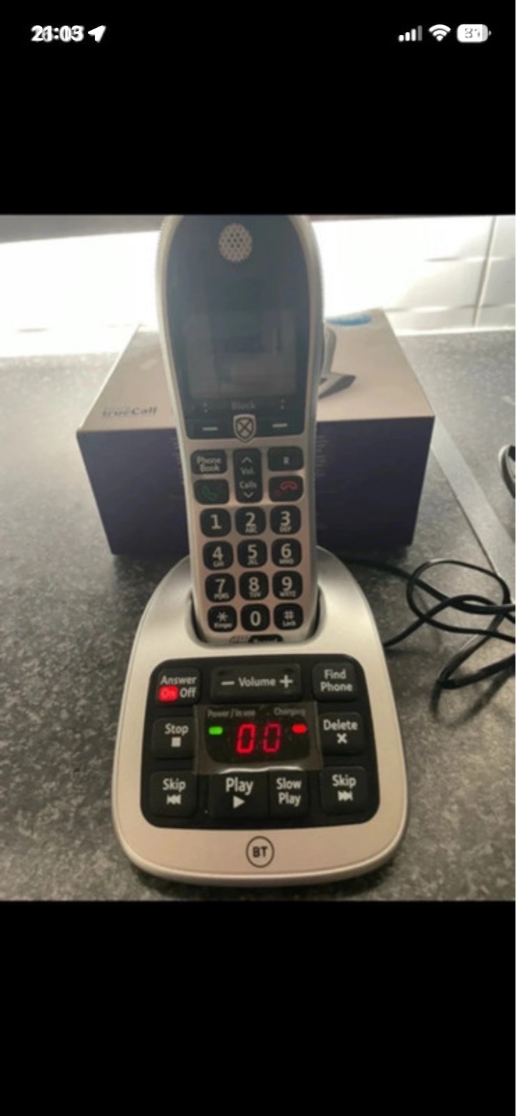 BT Big Button 4600 Telephone with Answer Machine - Single AS NEW