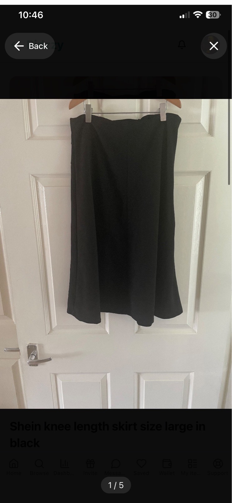Shein knee length skirt size large in black