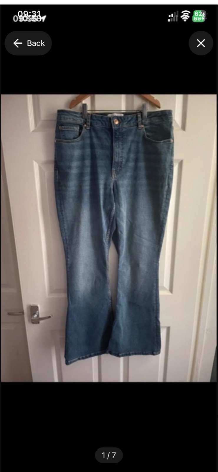 Denim co flare mid rise blue jeans in size 16 with a 31 inch leg