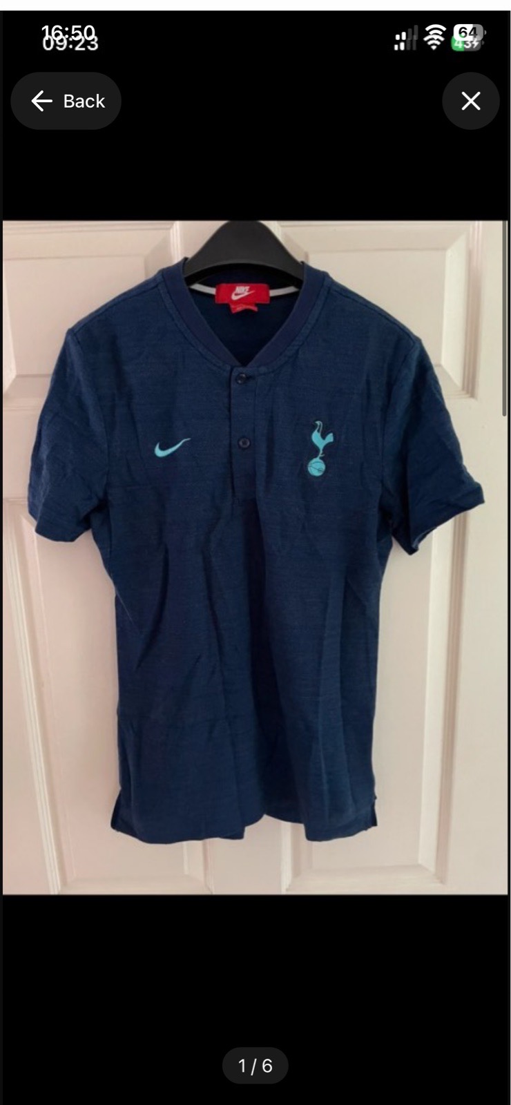 Nike spurs polo shirt navy in size small