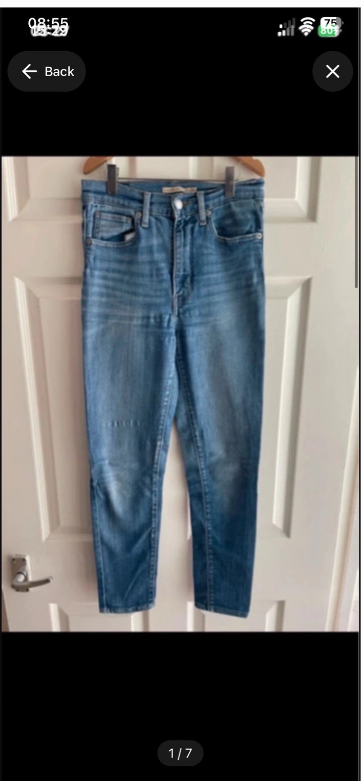 Womens Levi's mile high super skinny jeans, waist 27" leg 34" in blue