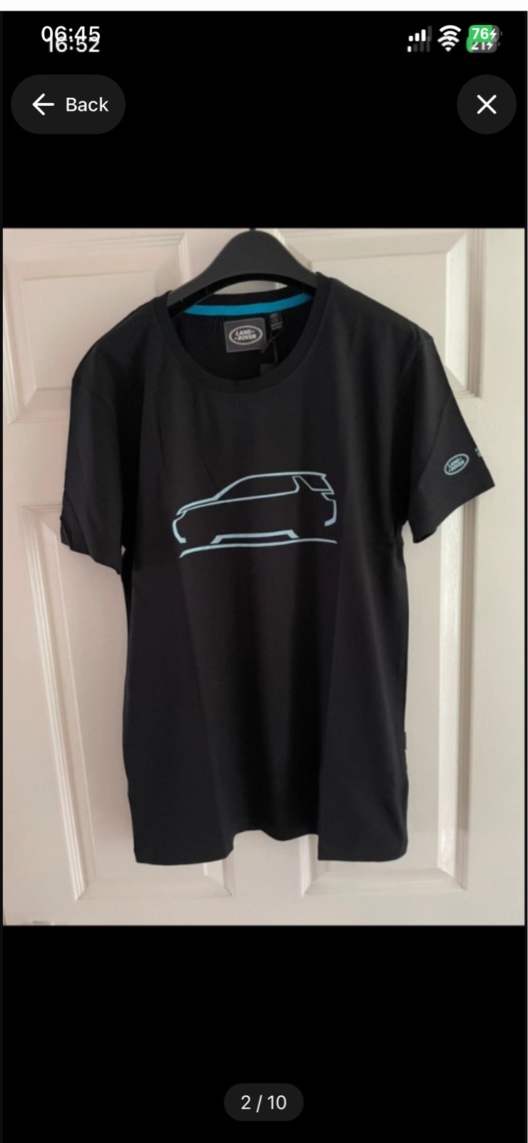 Land Rover men's 550 discovery sport short sleeve t-shirt black in size small