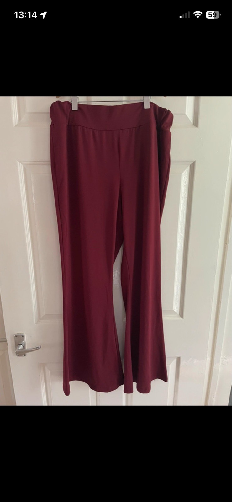 Shein casual flared trousers in burgundy in size 1XL