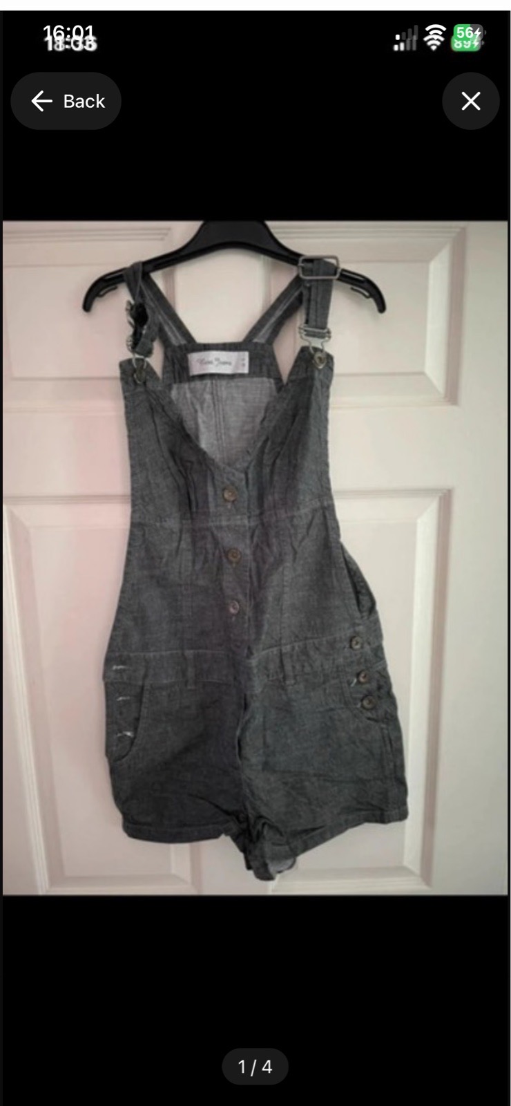Next jeans denim shorts dungarees in size 10