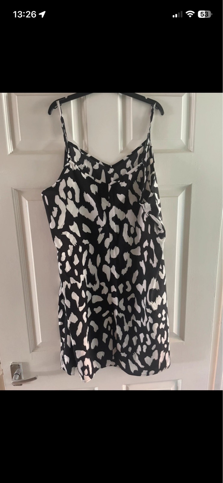 shein curve summer dress, black/cream in size 1XL