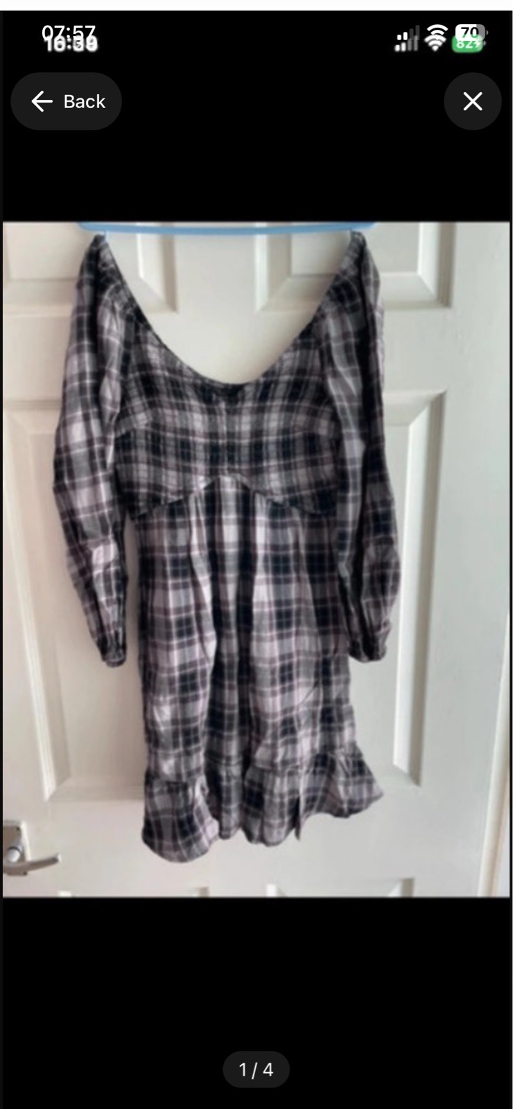 Hollister regular grey check dress in size small