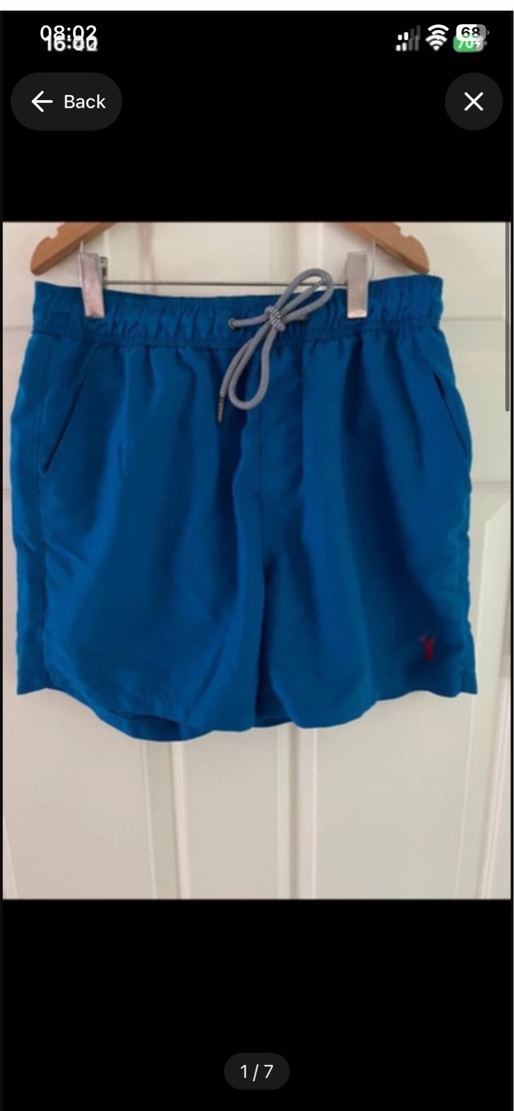 Next swimwear shorts, blue in size small, regular