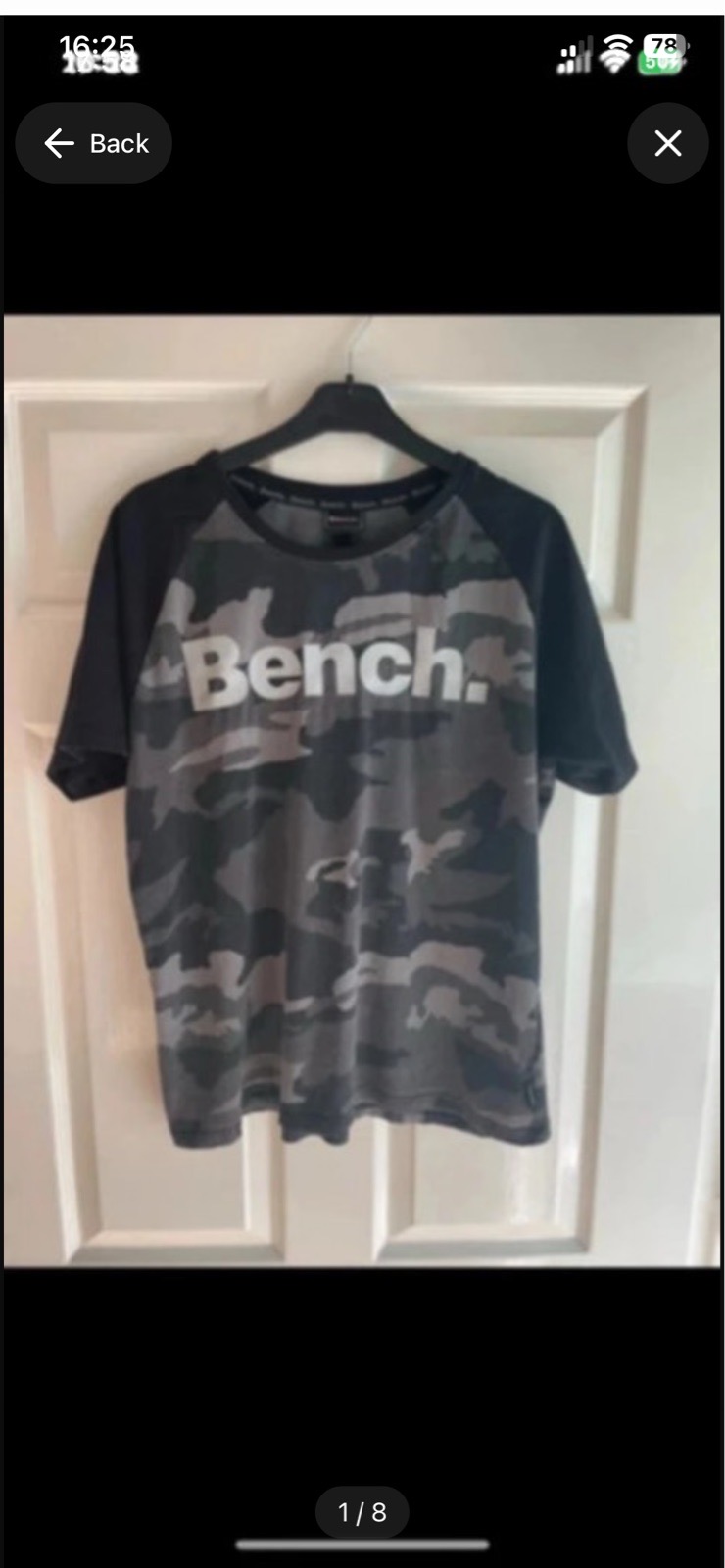 Bench Mens Skater Style Camo T Shirt Size Large