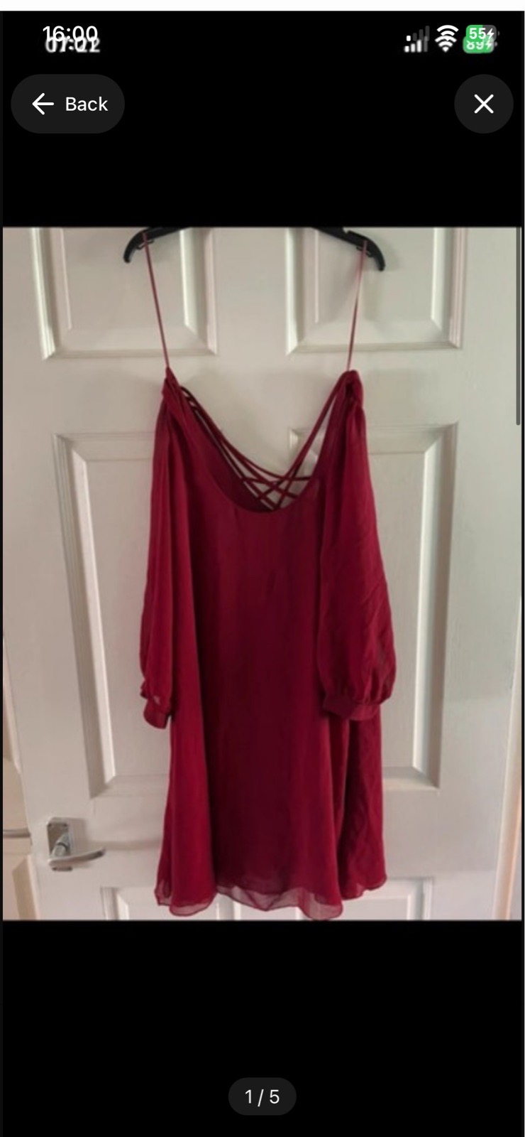 Burgundy New look size 14 midi dress