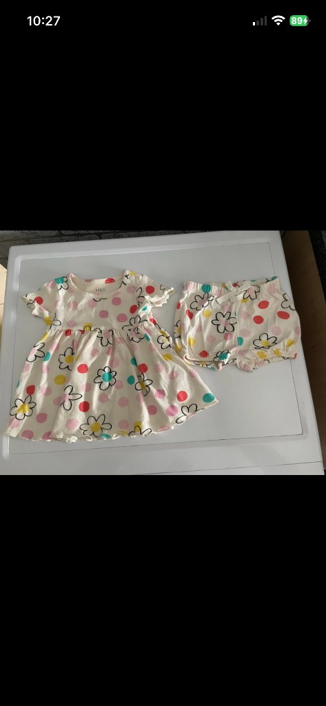 M&S dress and shorts set 0-3 months