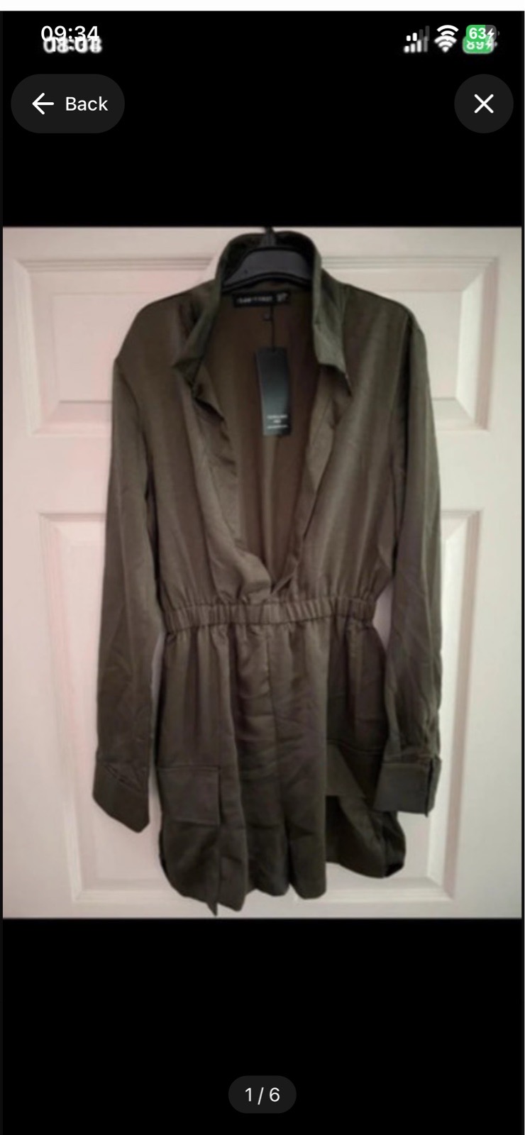 Khaki I saw it first playsuit open at the front in size 6