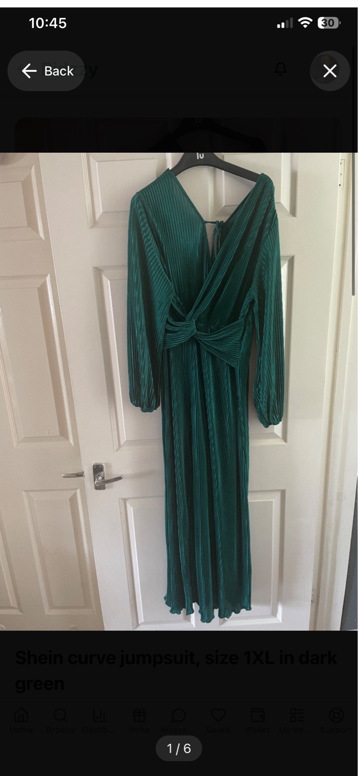 Shein curve jumpsuit, size 1XL in dark green