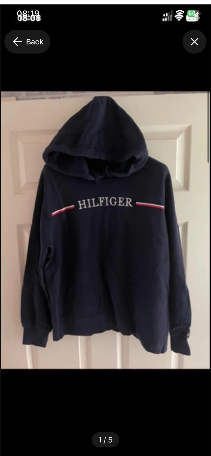Men's navy blue Tommy Hilfiger Hoodie in size medium