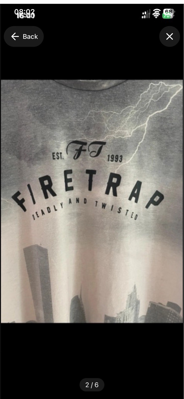 Firetrap short sleeved grey t shirt in size XL