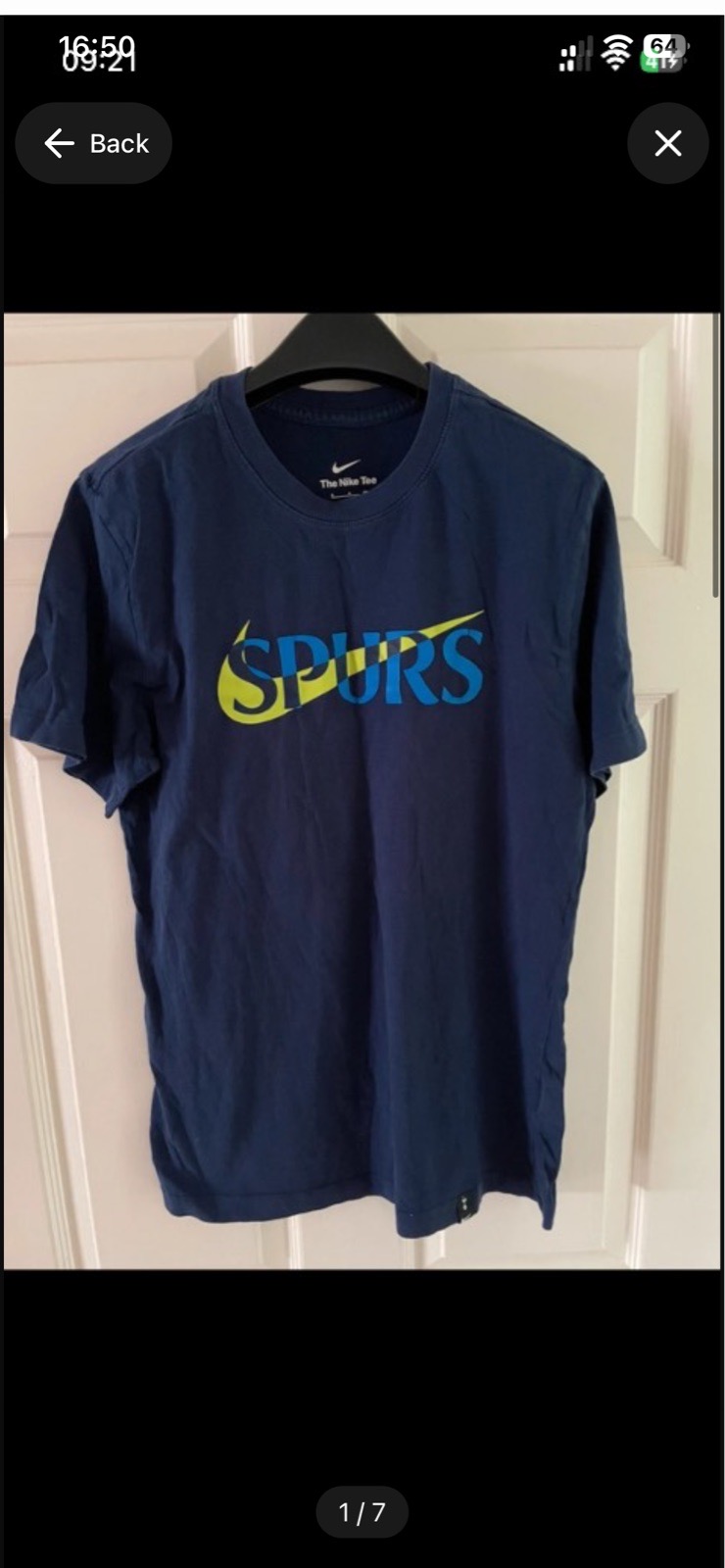 Spurs the Nike tee navy blue size small