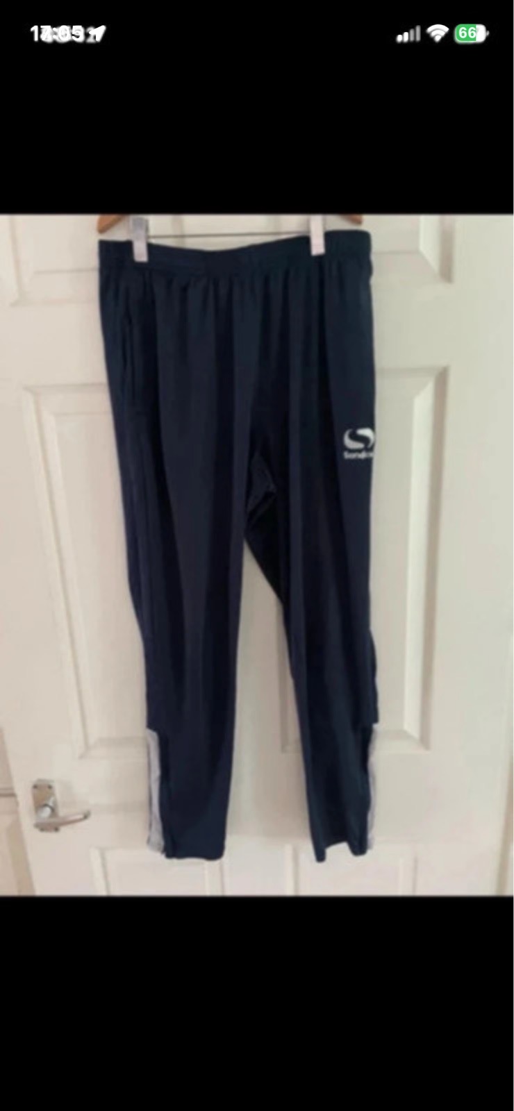 Sondico strike navy training bottoms blue with elasticated and drawstring fastening in size medium