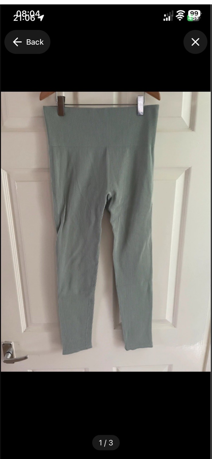 Women's no label activewear leggings, mint green in size large