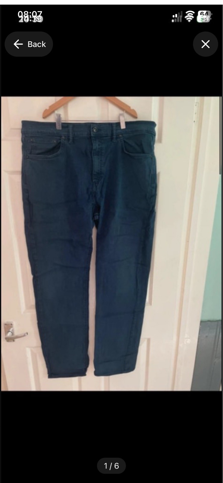Men's M&S dark blue straight fit jeans W 40" L 33"