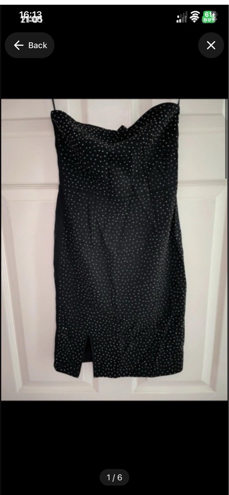 Pink vanilla rhinestone strapless dress in black in size 8