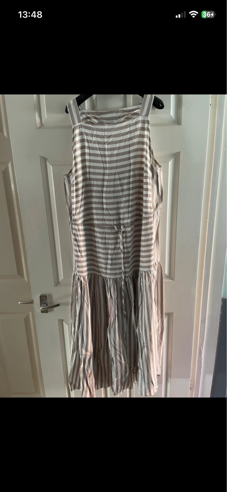 George summer dress in brown/cream stripes in size 20