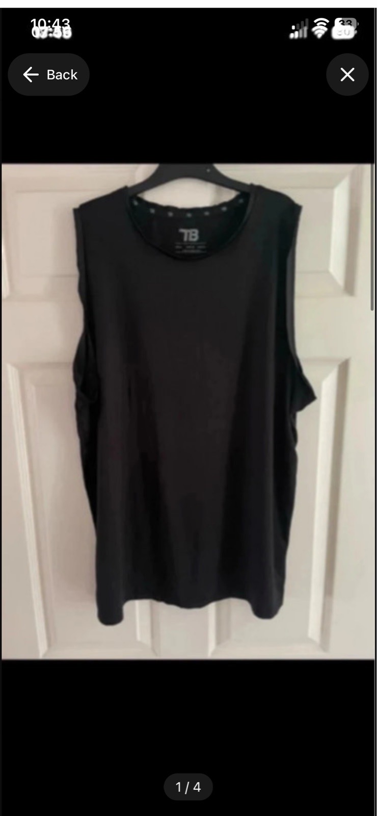 TB fitness vest top black in size XL