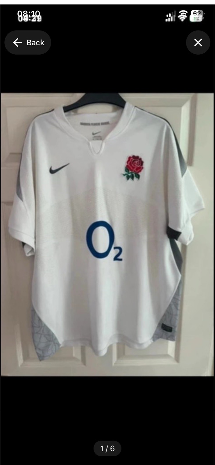 Nike England Rugby 2011 jersey in white home Shirt in men's size XL