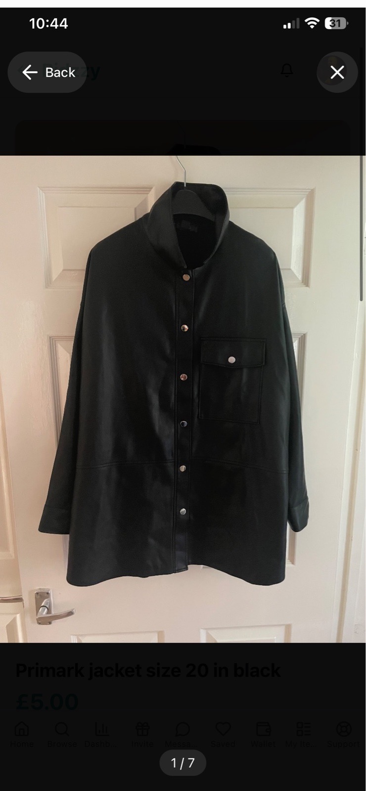 Primark jacket size 20 in black