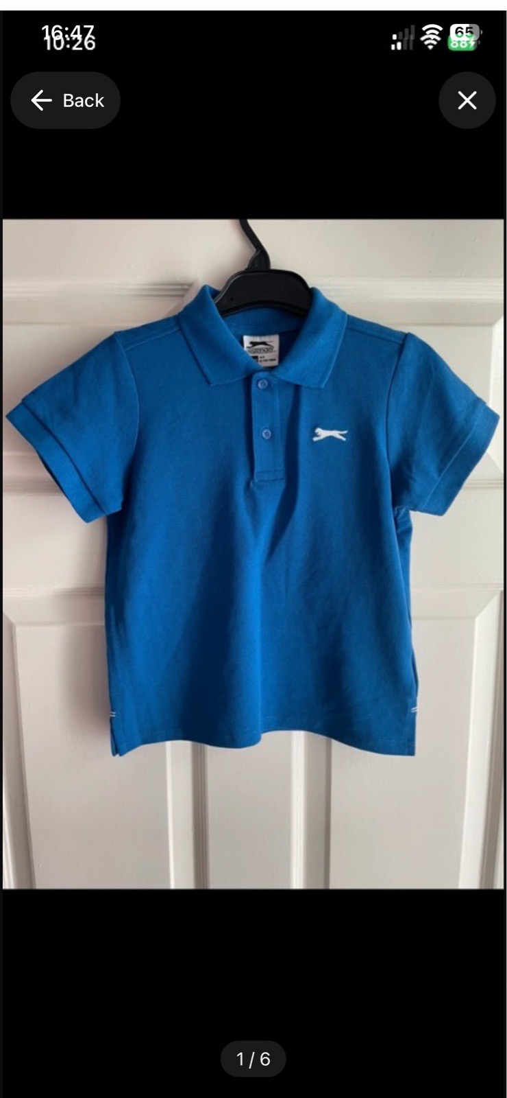 Slazenger plain blue polo shirt size 5 to 6 years