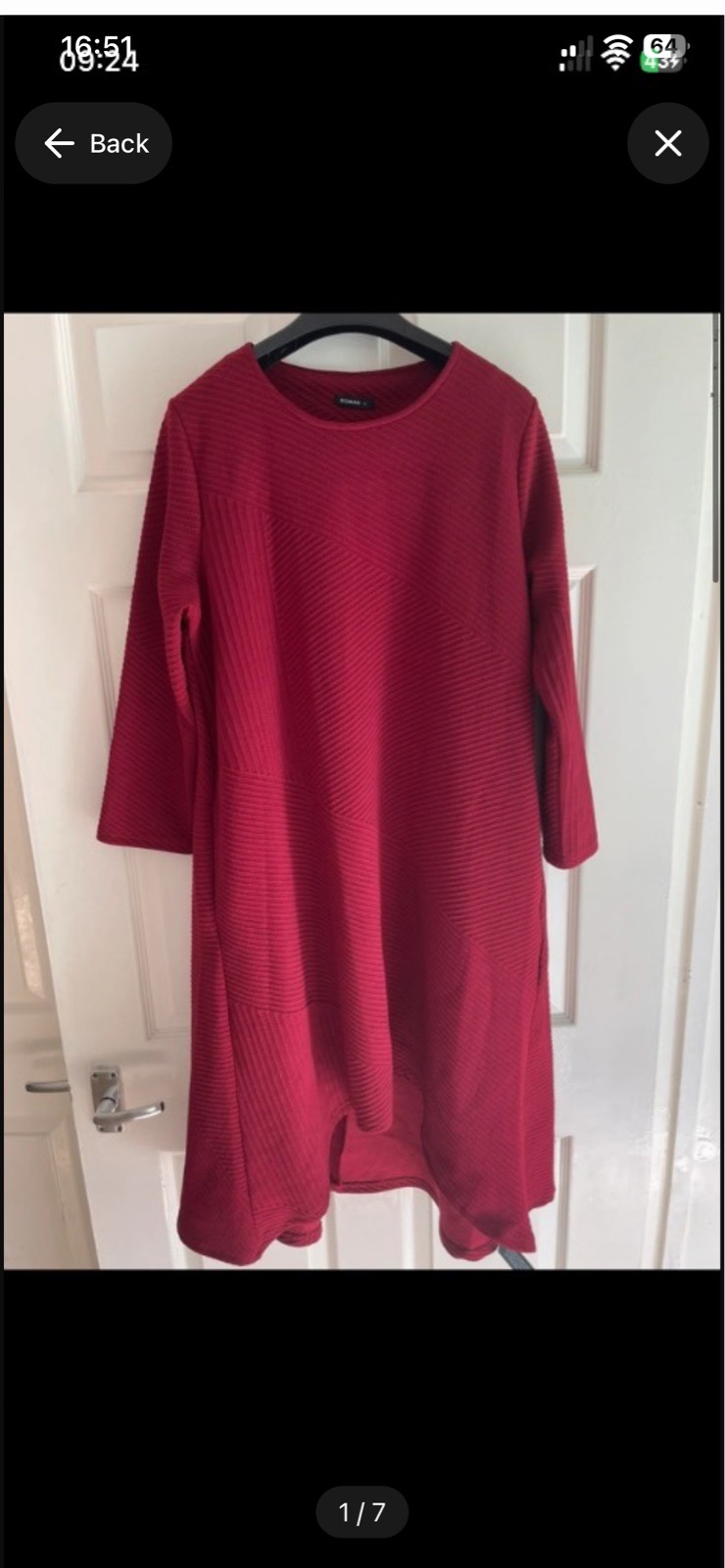 Roman ribbed hi low dress in the colour wine in size 12