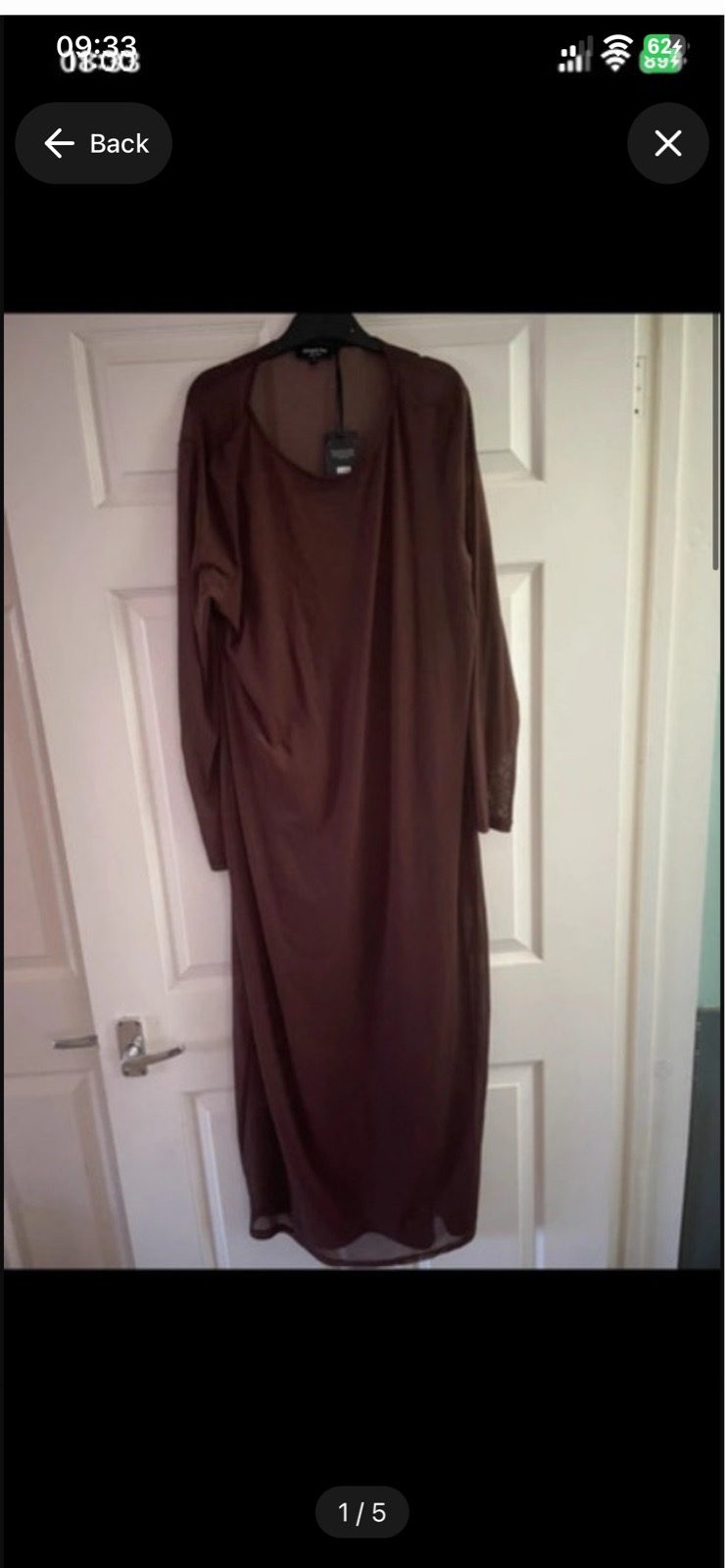 Simply be brown long dress with underskirt in size 18