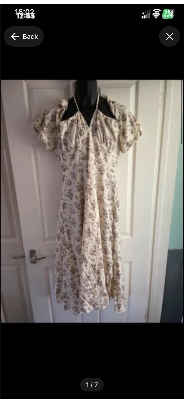 Shein flowery summer dress with zip at the back in size XL