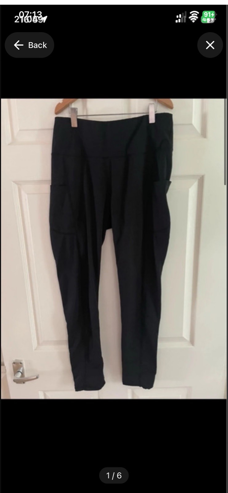 Women's cambivo black yoga bottoms in size medium