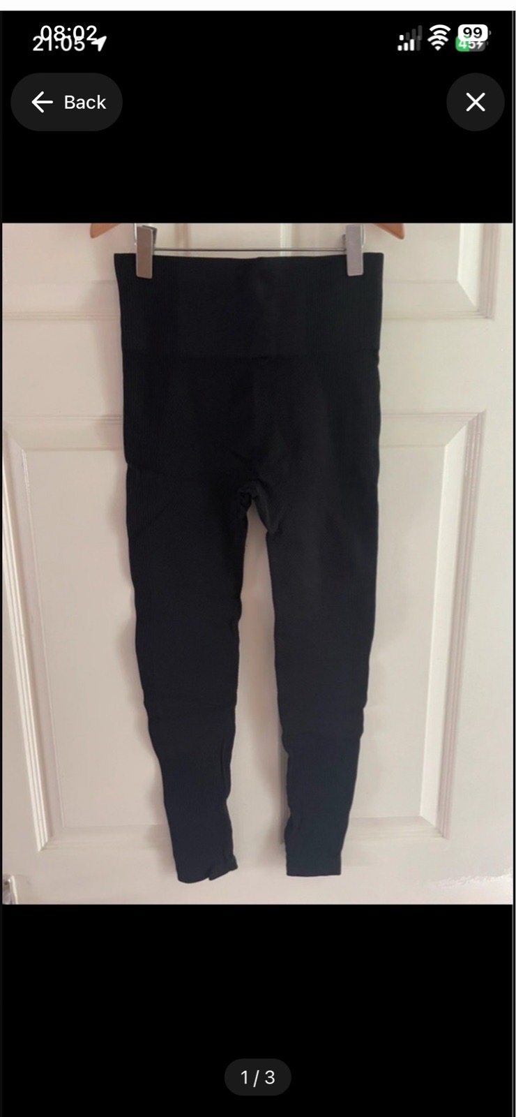 Women's No label black high waisted ribbed leggings in size small