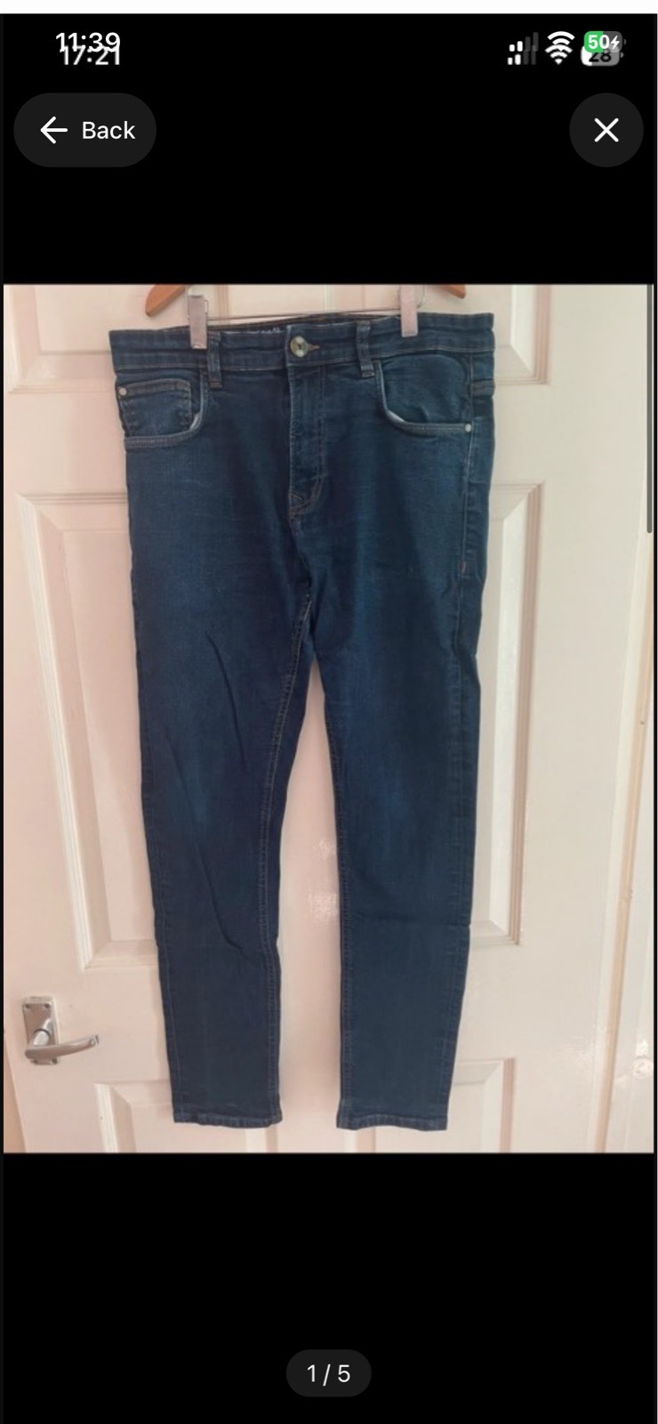 Men's George dark blue straight fit jeans W 36" L32"