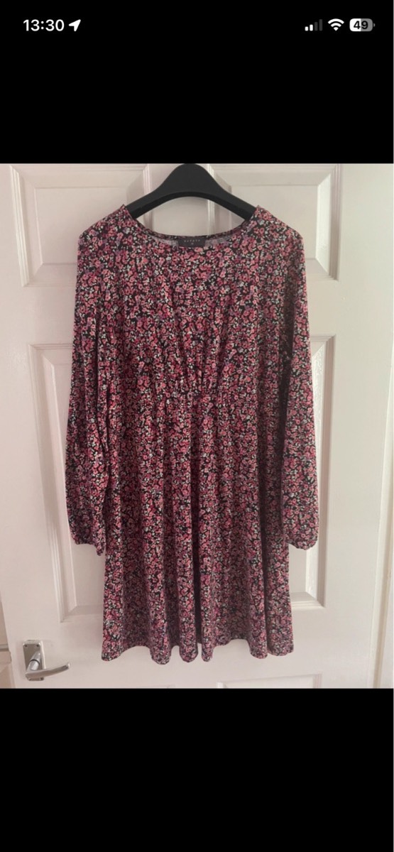 Papaya summer dress, multicoloured flowers in size 14